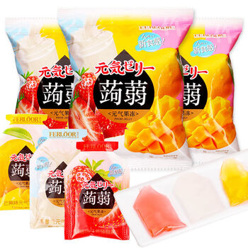 蒟蒻果汁果冻布丁魔芋代餐网红休闲果冻 【乳酸 芒果 草莓味】200g*2