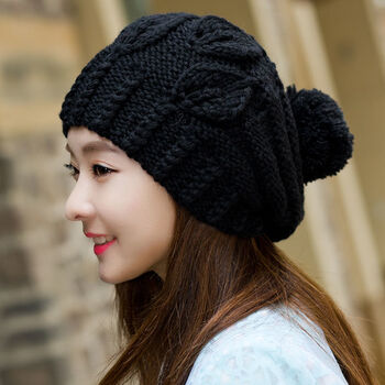 女冬帽时尚款帽子女新款百搭冬季针织帽圆脸大脸显瘦冬天保暖冬季韩版
