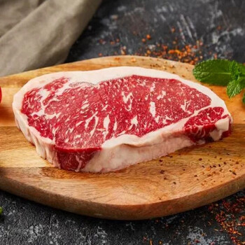 安格斯谷饲西冷牛排 整切牛排m2雪花牛肉1000g 悦君心 定制厚度装3-4