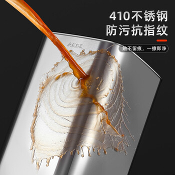 AKBK不锈钢垃圾桶15L黑色家用客厅厨房卫生间轻奢酒店办公室大号方形