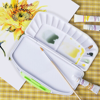 蒙玛特(Mont Marte)颜料调色盘18格 颜料盒水彩颜料调色板水粉绘画美术画画颜料盘 便携带盖调色盒MAPL0009 速写 马克笔绘画 蒙玛特(Mont Marte)颜料调色盘18格 颜料盒水彩颜料调色板水粉绘画美术画画颜料盘 便携带盖调色盒MAPL0009 速写 马克笔绘画