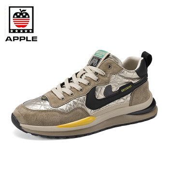 美国苹果apple运动鞋男鞋春季跑步鞋男士时尚韩版休闲鞋子卡其标准