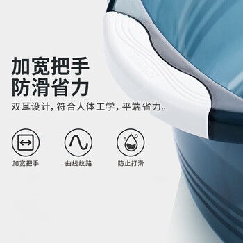 茶花 洗脸盆大号含把手38cm泡脚洗脚盆洗衣盆加厚塑料盆洗菜盆