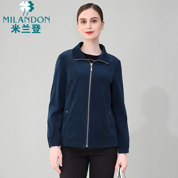 米兰登2021冬季中老年妈妈装加棉加厚时尚保暖灯芯绒短外套女宽松舒适