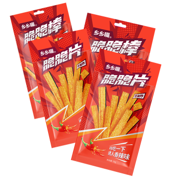 乡乡嘴脆脆片58g包香辣小小脆湖南特产手工面筋素食休闲零食脆辣条脆