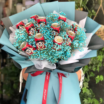 旺仔礼盒网红创意零食成品花束牛奶男友女友鲜花速递同城配送 11罐