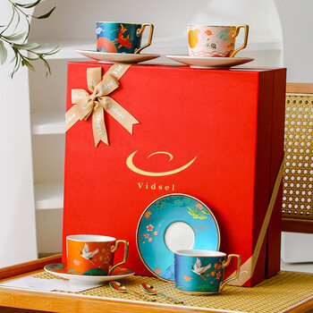 vidsel高颜值咖啡杯礼盒装新婚礼物轻奢情侣杯子礼盒闺蜜结婚乔迁伴手礼
