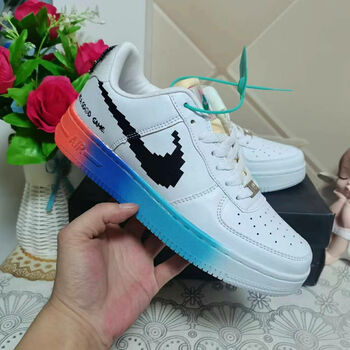 新款开拓者电玩像素英雄联盟板鞋空军一号af1电竞反光镭nike 电玩像素