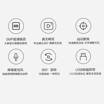 海康威视电脑摄像头2K高清广角带麦克风USB免驱即插即用外接笔记本台式机视频会议直播带货E15a