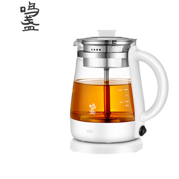 鸣盏煮茶器家用全自动多功能煮茶壶花茶壶小型办公室0.8L玻璃电热水壶MZ-078白色
