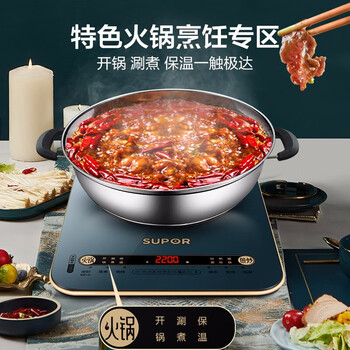 苏泊尔（SUPOR）ZMD安心系列 电磁炉 一键匀猛火 193mm线圈盘 炫彩面板 四角C型圆弧防磕 电磁炉 C22-IH99 SZAS