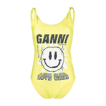 甘尼ganni 沙滩装女士奢侈品logo印花工艺连体泳衣 358 eu-34
