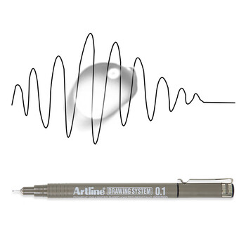 【开学必备】旗牌（Shachihata）Artline 超细勾线笔 防水绘图笔 漫画/设计/动漫专用 0.1mm 黑色 EK-231