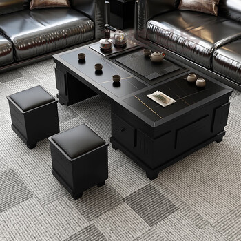 烧水茶几 边几茶水柜现代岩板功夫茶几茶具套装一体家用办公室茶台带