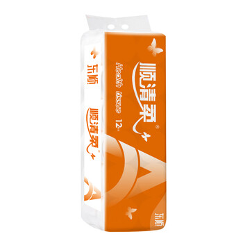 顺清柔无芯卷纸国际版5层208g*12卷 冲厕易溶解加厚卫生纸（2.5kg/提）