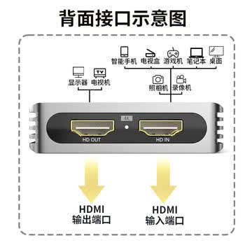 腾捷兴HDMI单路视频采集卡 高清4K输入1080P采集usb3.0环出 游戏直播电脑录制专用采集器 TJX-CK301
