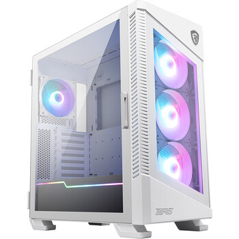 微星（MSI）刀锋100R白色玻璃侧透机箱支持ATX主板(显卡竖装/360冷排/3把ARGB风扇/前置Type-C/ARGB控制器）