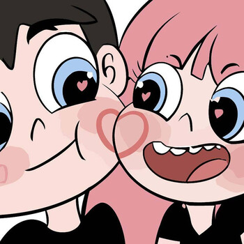 头像卡通涂色油画日漫清新治愈填充画  贴脸情侣	 20*20含内框画布