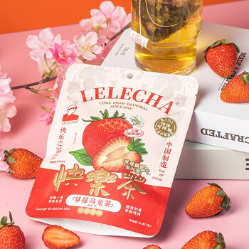乐乐茶LELECHA 草莓乌龙茶袋泡茶 花草茶包可冷泡 乌龙茶页7包