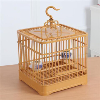 鸟笼新款绣眼鸟笼柳莺黄雀塑料鸟笼笼子红子贝子黄雀洗澡笼小鸟塑钢笼
