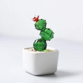 玻璃多肉绿植盆栽可爱文艺摆件琉璃仿真仙人掌豆芽朋友创意办公室