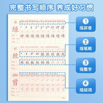 晨光(M&G)文具练字帖小学生拼音田字格本描红字帖儿童控笔训练人教版一年级上册