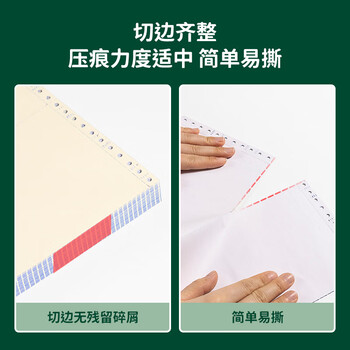 天色 高品质打印纸 二联二等分针式打印纸 彩色可撕边电脑打印纸发票清单送货单(白红1000页/箱) 