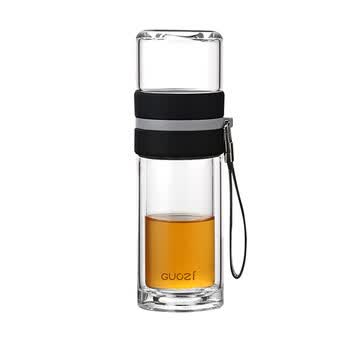 果兹（GUOZI）玻璃杯泡茶师随行杯下茶仓200ml+上茶仓90mlGZ-S51商务办公杯
