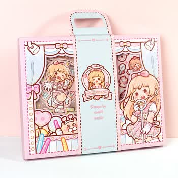 小麻薯手账套装礼盒笔记本高颜值女孩日记本冉冉之星豆豆本便携随身