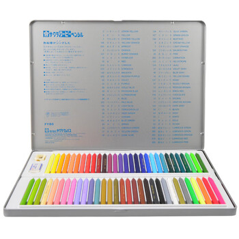 樱花（SAKURA）塑料蜡笔彩色铅笔美术儿童绘画60色铁盒套装FY-60【日本进口】美术写生