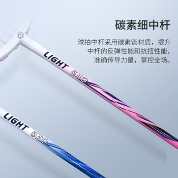 京东京造 超轻6U全碳素羽毛球拍单拍 训练速度型 粉蓝R300S 京东京造 超轻6U全碳素羽毛球拍单拍 训练速度型 粉蓝R300S