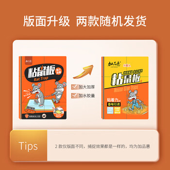 加品惠粘鼠板5张装强效加厚灭鼠黏鼠贴捉捕老鼠贴花生香味