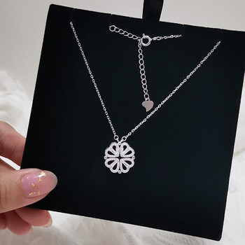 周大福s925银项链女爱心锁骨链一款多戴吊坠情人节生日礼物女变形银色