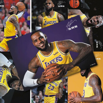 nba球星海报全篮球卡贴哈登欧文库里詹姆斯艾弗森詹姆斯高清海报8张