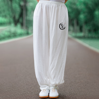 时尚棉麻太极裤男女夏季练功裤灯笼裤宽松薄款太极服新款高端休闲