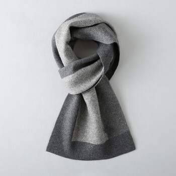 鄂尔多斯市产羊绒围巾男士秋冬季韩版百搭年轻人羊毛围脖生日礼物潮