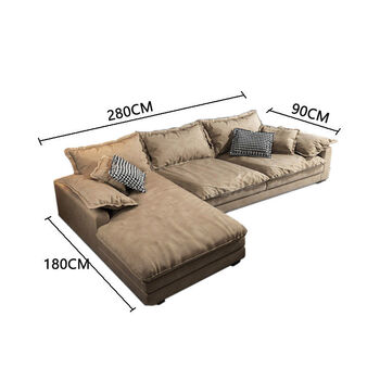 科技布三人位小户型北欧布艺沙发组合贵妃位28米可定制尺寸科技布款