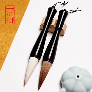 玉水湖黑牛角斗笔毛笔书法专用初学者写福字对联狼毫专业大号抓笔手写斗方大字提斗国画榜书 黑牛角狼毫