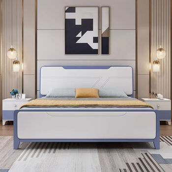 顾家木艺新中式床白色实木床主卧1.8米中式双人床1.