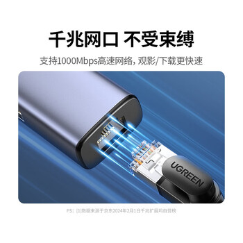 绿联(UGREEN) USB3.0转千兆网口扩展坞接口转换器分线器  20915