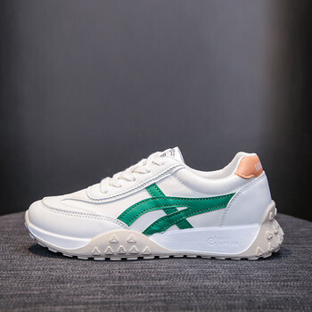 361断码运动跑步鞋女潮流阿甘鞋百搭皮面秋季女鞋学院风单鞋浅绿35