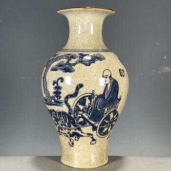 清代　青花花瓶　花器 景徳鎮花瓶 清朝同治 青花鳳牡紋瓶 : 中国貿易公司ctcオンライン