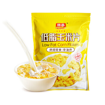 旌晶低脂玉米片300g /袋 燕麦片搭档 即食营养早餐 营养谷物轻食麦片 旌晶低脂玉米片300g /袋 燕麦片搭档 即食营养早餐 营养谷物轻食麦片