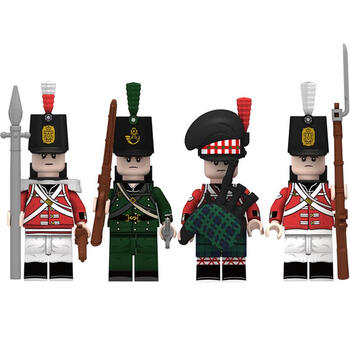 伟力兼容乐高积木欧洲一战拿破仑兵团小颗粒拼装积木英军士兵拼装玩具