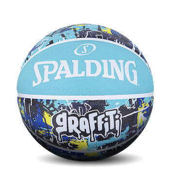 斯伯丁Spalding酷炫涂鸦橡胶耐磨室外7号篮球84-373Y蓝色 斯伯丁Spalding酷炫涂鸦橡胶耐磨室外7号篮球84-373Y蓝色
