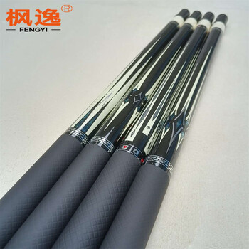 枫逸 台球杆桌球杆斯诺克中式黑八九球分体杆 黑桃中头1/2+直角盒