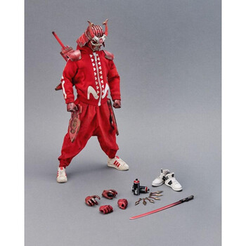 定制deviltoys黑泽明之鬼鬼面武士红色黑色16可动人偶红色版