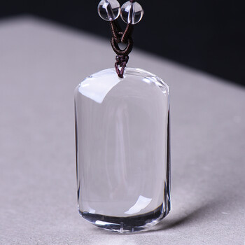 水晶无事牌吊坠男女款项链太平平安牌挂件定制刻字护身符挂坠 净体无