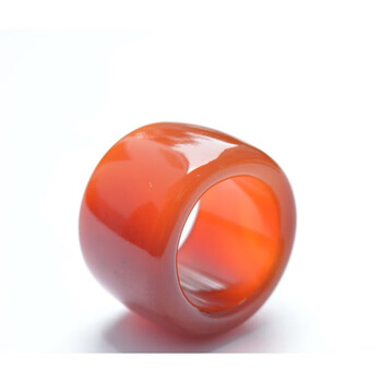 秋痕 天然a货黄玉髓直筒扳指男绿水晶红玛瑙扳指玉戒指水晶指环玉扳指