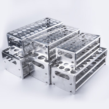 海斯迪克 HKCX-13 铝制试管架 实验室多功能离心管架 试管展示放置架 40孔-孔径22.5mm 